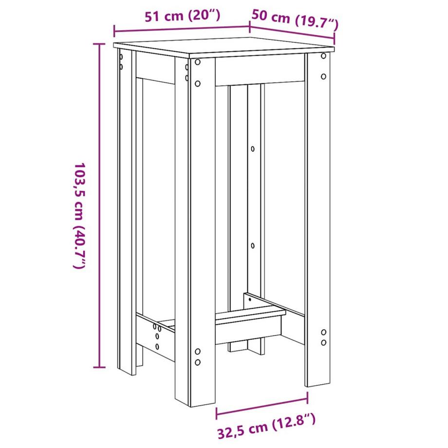 VidaXL Bartisch holzwerkstoff  