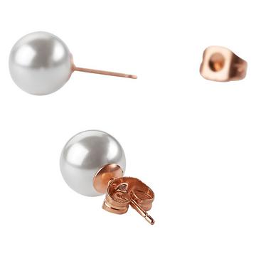 Perlohrstecker rose 8mm rose goldfarben