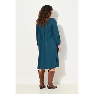 Ulla Popken  Tunika-Kleid, Ziersteine, Carree-Ausschnitt, Langarm 