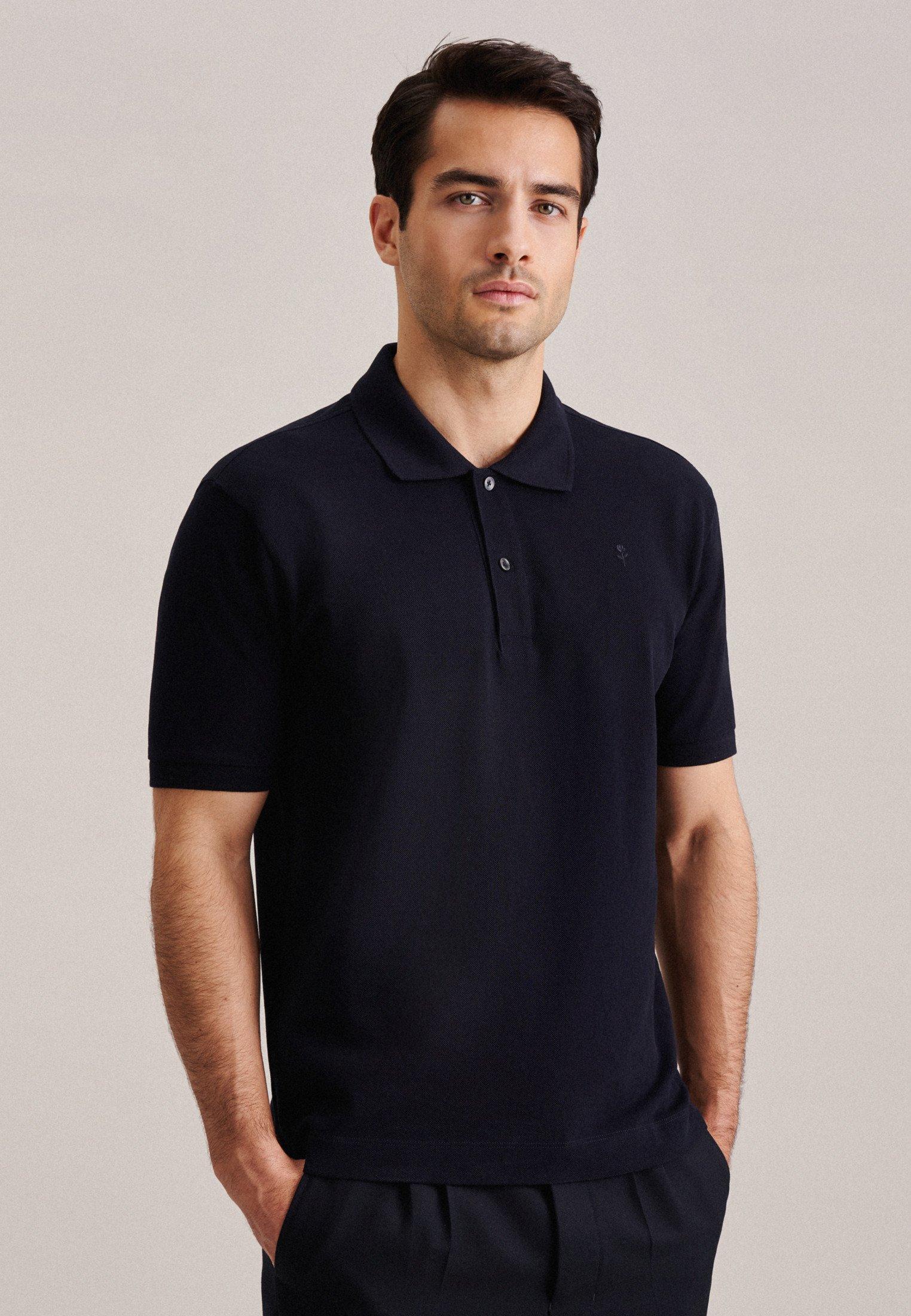 Image of Polo Regular Fit Kurzarm Uni Herren Dunkelblau XL