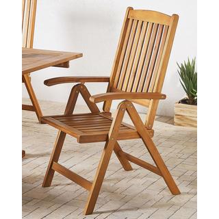 Beliani Lot de 2 chaises en Acacia Traditionnel JAVA  