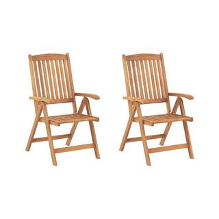 Beliani Lot de 2 chaises en Acacia Traditionnel JAVA  