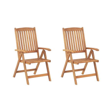 Beliani Lot de 2 chaises en Acacia Traditionnel JAVA  