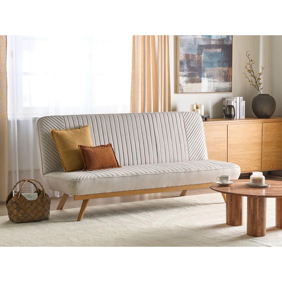 Beliani Schlafsofa aus Stoff Minimalistisch KALFAFEL  