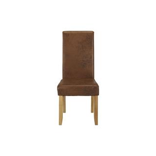 Vente-unique Stuhl 2erSet Microfaser SANTOS Helles Holz  