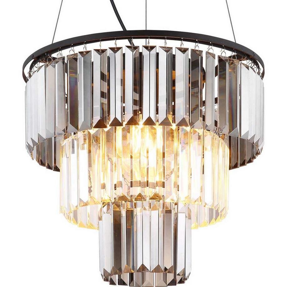 mutoni light Suspension Naxis métal noir mat 3xE27  