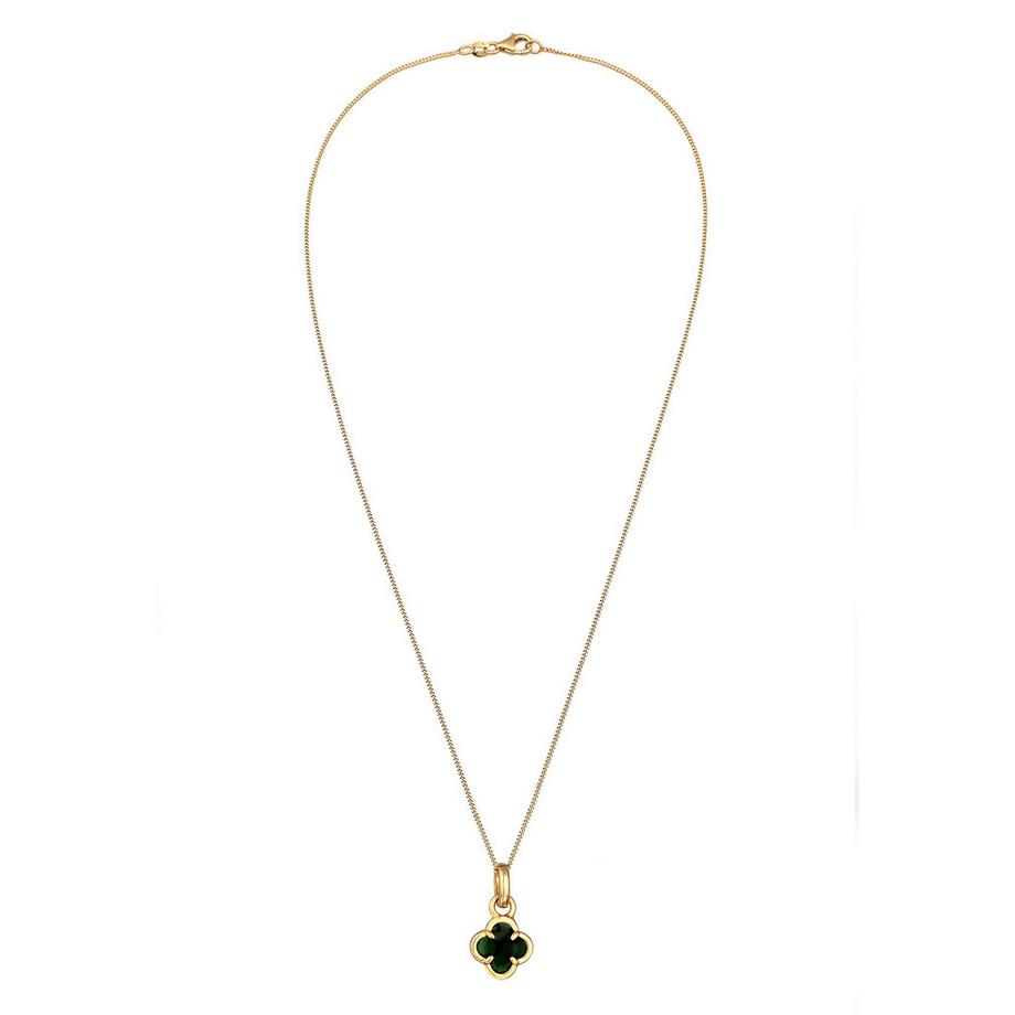 Elli  Collier Collier Avec Pendentif Trèfle 925 Sterling Silver Gold-Plated 