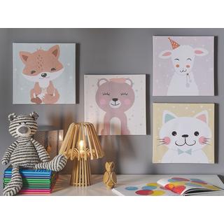 Beliani Set di 4 tele en Nylon Moderno BOMBI  