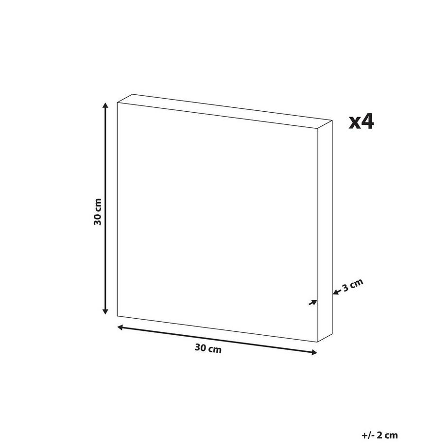 Beliani Set di 4 tele en Nylon Moderno BOMBI  