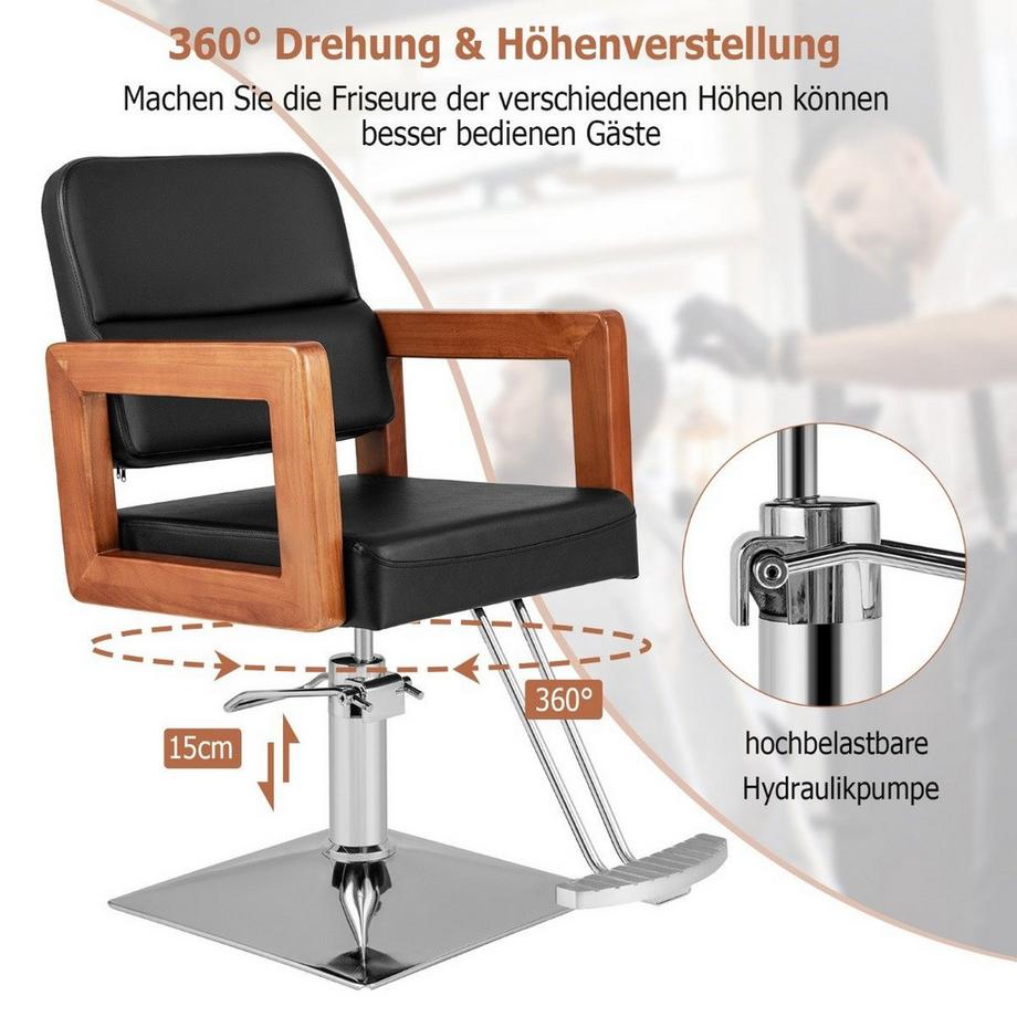 Northix Hydraulischer Friseurstuhl, 360° drehbar  