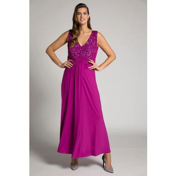 Abendkleid, Pailletten-Stickerei, Drapierung, ärmellos