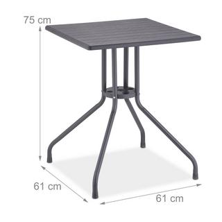 B2X Tavolo da giardino in effetto legno grigio  