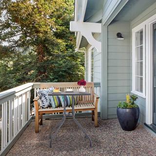 B2X Tavolo da giardino in effetto legno grigio  