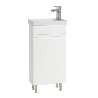 VCM 2-tlg Badmöbel Set Gäste WC Gästebad Waschplatz Waschtisch klein schmal grifflos Silora M  