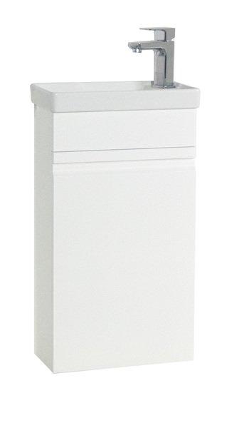 VCM 2-tlg Badmöbel Set Gäste WC Gästebad Waschplatz Waschtisch klein schmal grifflos Silora M  