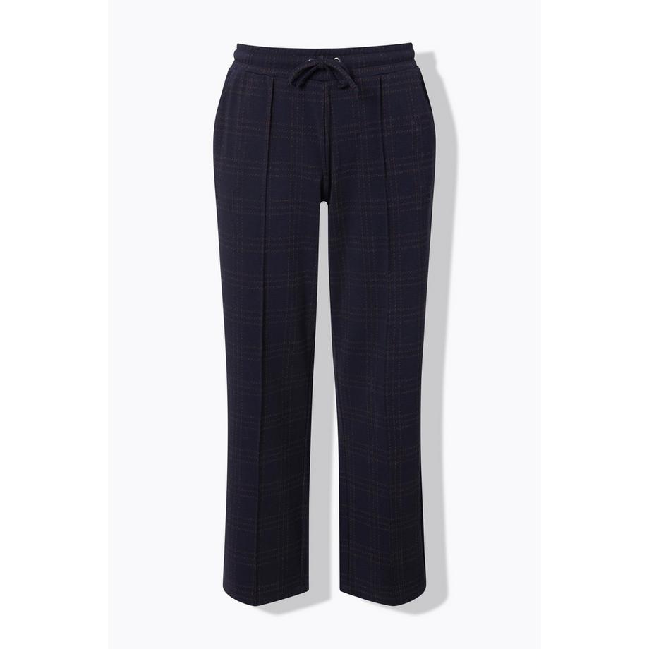 Ulla Popken Punto Karo Glitter Bügelfalte Straight Fit Hose  