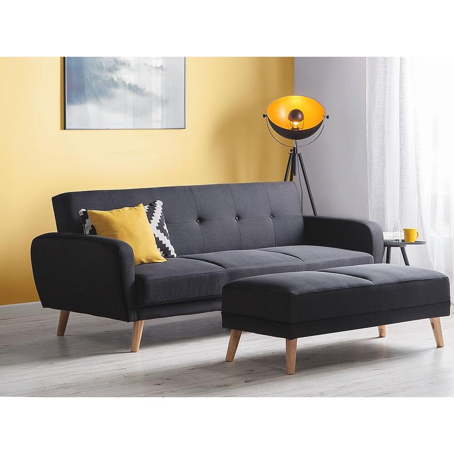 Beliani Ottomane aus Stoff Klassisch FLORLI  