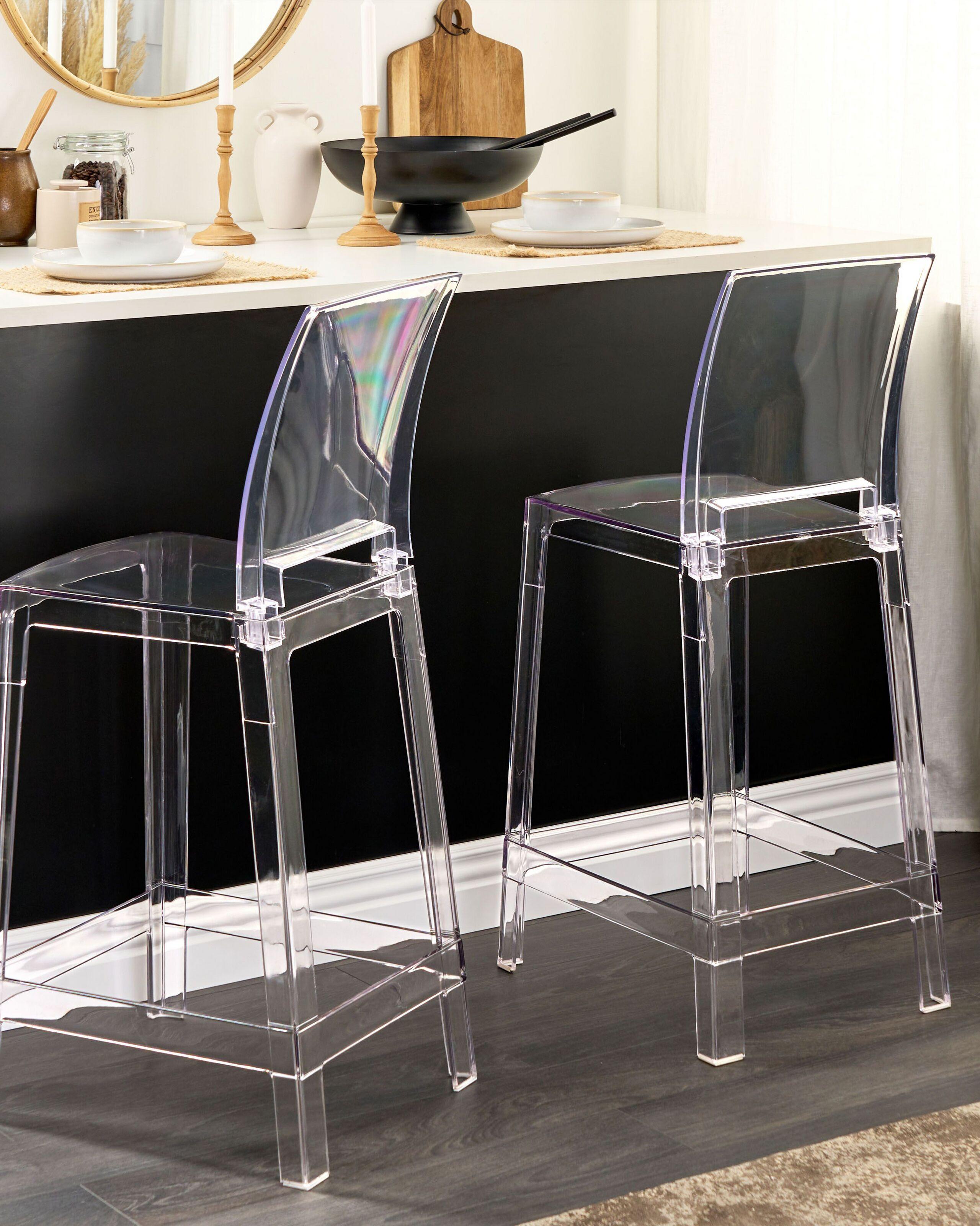 Beliani Lot de 2 chaises de bar en Polycarbonate Moderne WELLINGTON  