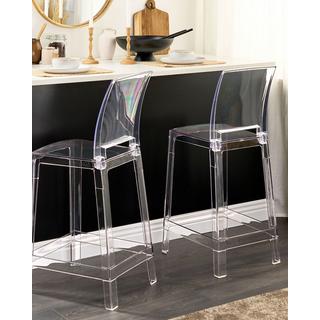 Beliani Lot de 2 chaises de bar en Polycarbonate Moderne WELLINGTON  