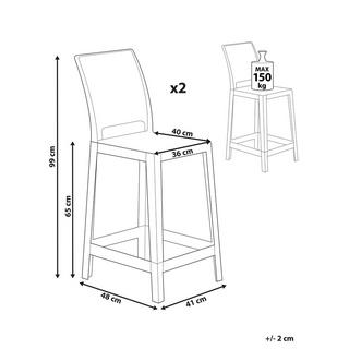 Beliani Lot de 2 chaises de bar en Polycarbonate Moderne WELLINGTON  