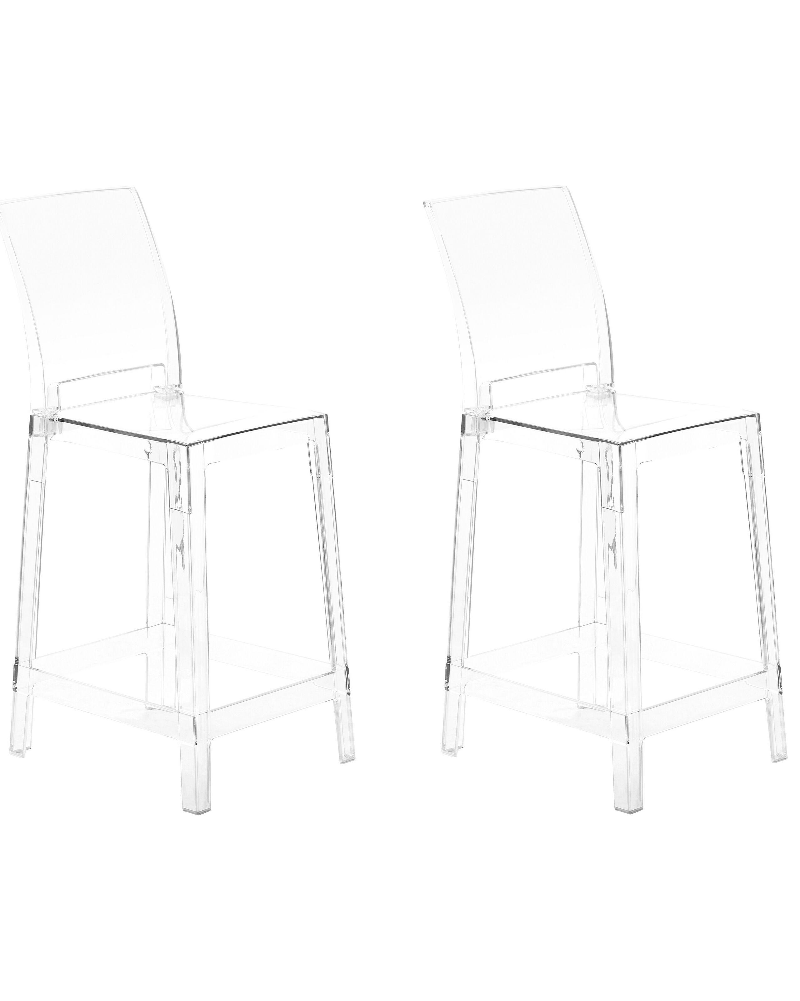 Beliani Lot de 2 chaises de bar en Polycarbonate Moderne WELLINGTON  