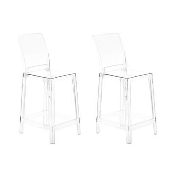 Lot de 2 chaises de bar en Polycarbonate Moderne WELLINGTON