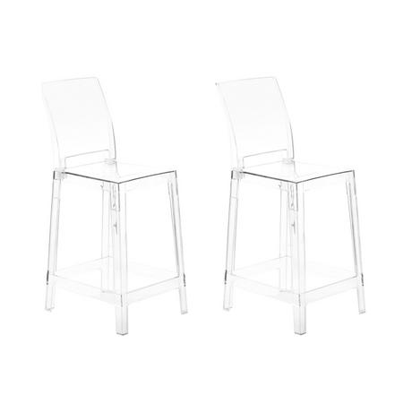 Beliani Lot de 2 chaises de bar en Polycarbonate Moderne WELLINGTON  