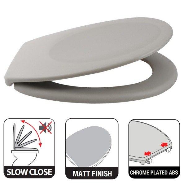 spirella Toilettensitz Duroplast NEELA Matt Taupe - Verchromte ABS-Scharniere  