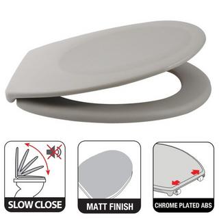 spirella Toilettensitz Duroplast NEELA Matt Taupe - Verchromte ABS-Scharniere  