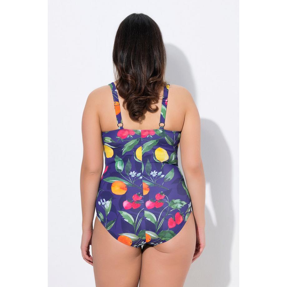 Ulla Popken Maillot de bain motif fruits bonnets souples laçage  