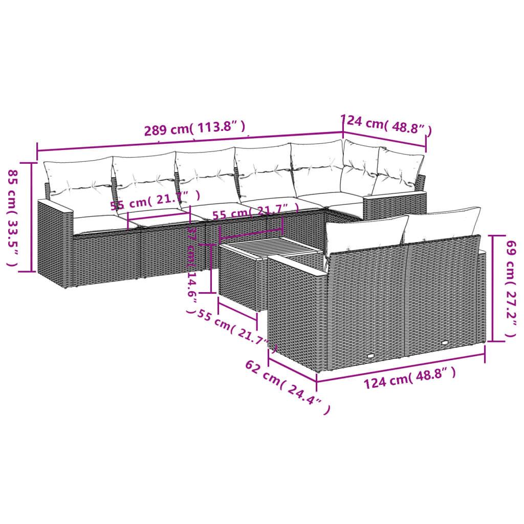 VidaXL Ensemble de canapés de jardin rotin synthétique  