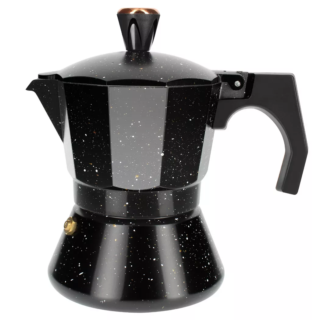 Avizar – Espressomaschine Moka 3 Tassen Praktisch, Schwarz