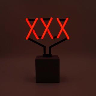 Locomocean Lampe de table en verre néon avec socle en béton - XXX  