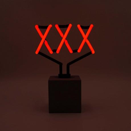 Locomocean Lampe de table en verre néon avec socle en béton - XXX  