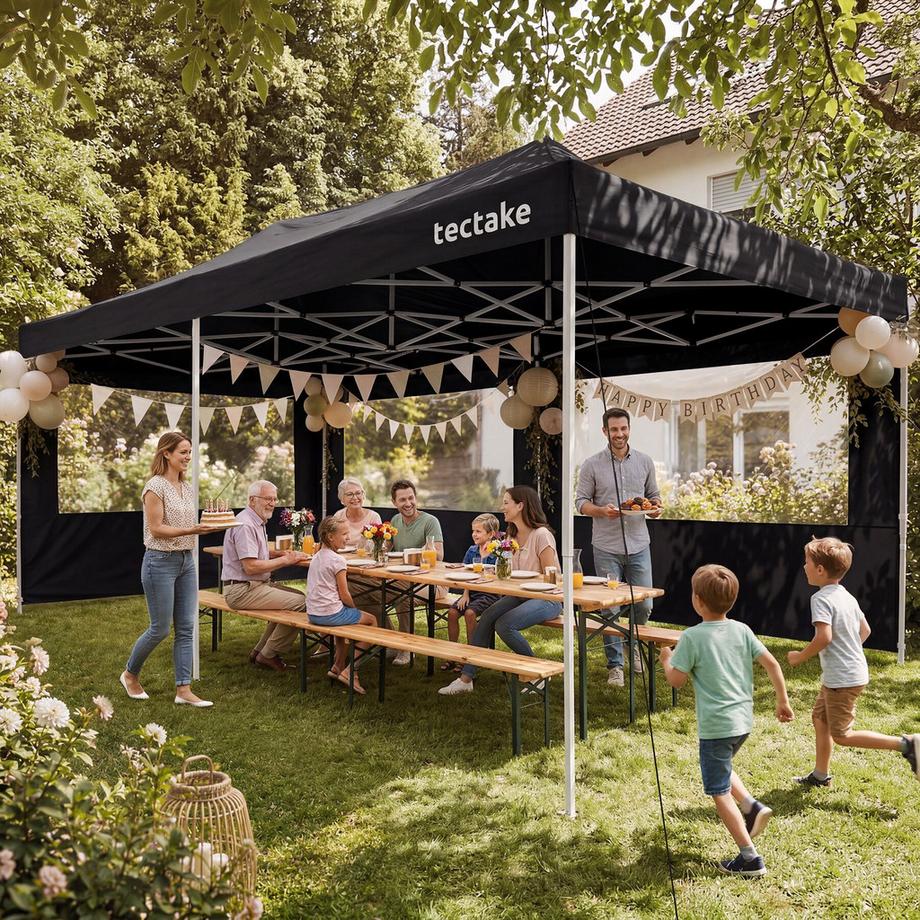 Tectake Pavillon pliant en aluminium Viola 6 x 3 m, imperméable  