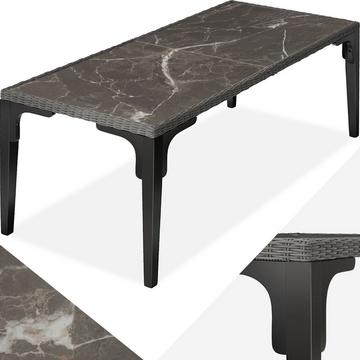 Table en rotin Foggia 196x87x76cm