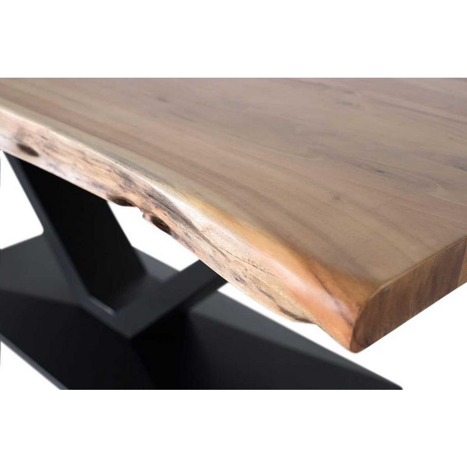 mutoni Table de salle à manger en acacia naturel 200  