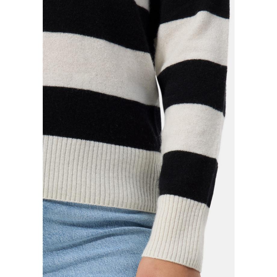 CASH-MERE.CH Cachemire Pull Rayé Col Polo  