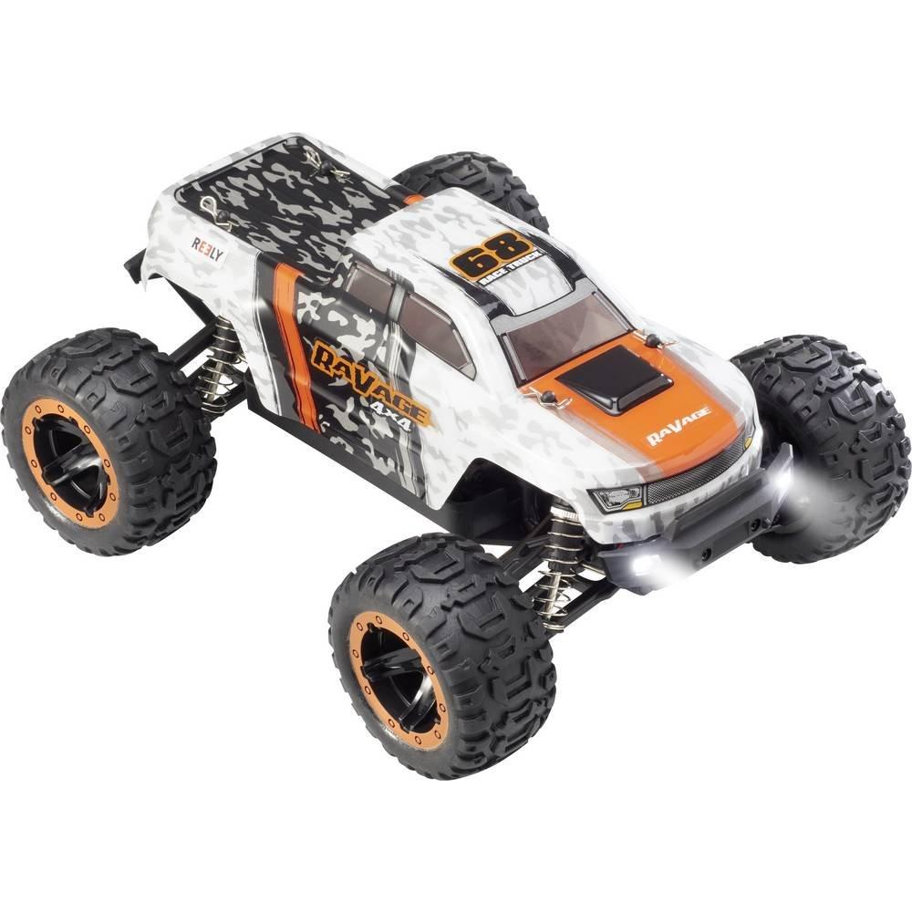 Reely  RaVage 4x4 Arancione, Bianco Brushed 1:16 Automodello Elettrica Monstertruck 4WD RtR 2,4 GHz incl. Batter 