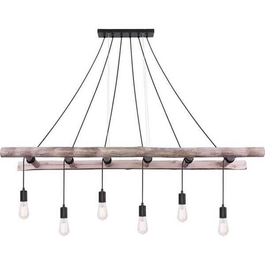 mutoni Lampe à suspension Irmgard bois naturel 6xE27  