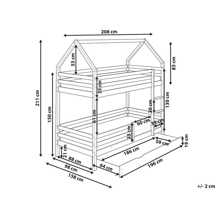 Beliani Lit superposé en Bois de pin Scandinave GIRGOLS  