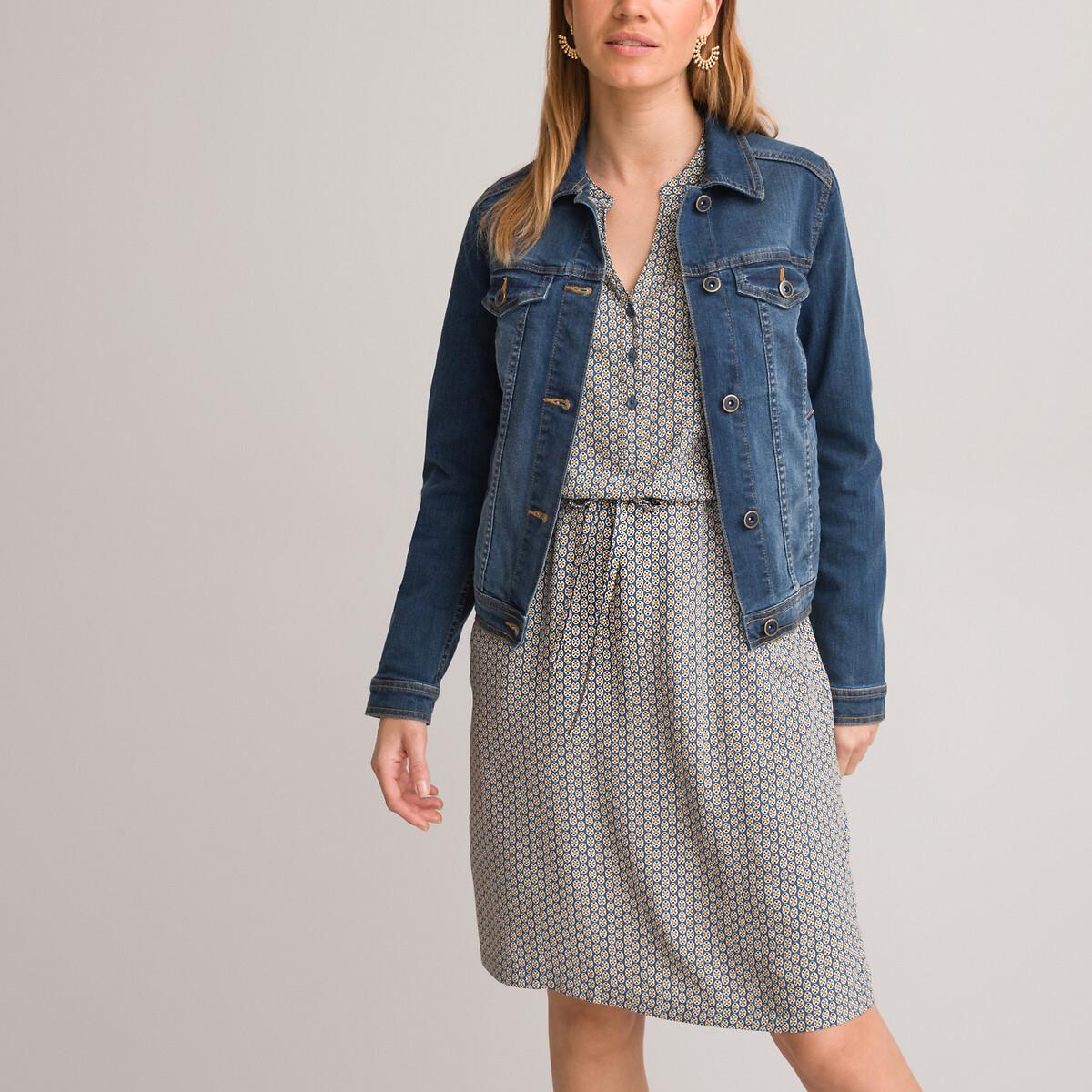 Image of Jeansjacke Aus Stretch-denim Unisex Blau 50