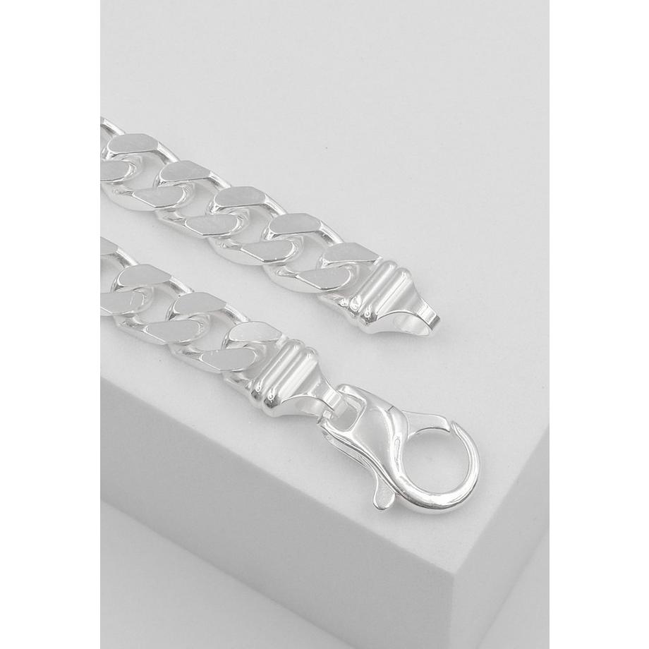 MUAU Schmuck  Collier Panzer Silber 925, 7mm, 45cm 
