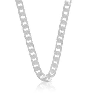 MUAU Schmuck  Collier Panzer Silber 925, 7mm, 45cm 