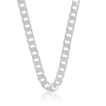 Collier gourmette en argent 925, 7mm, 45cm