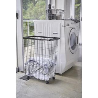 Yamazaki Panier à linge à roulettes en métal H56.5cm  