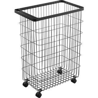 Yamazaki Panier à linge à roulettes en métal H56.5cm  