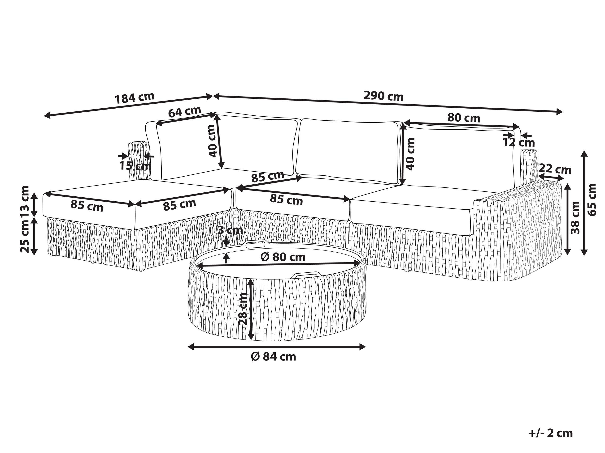Beliani Salotto da giardino en Rattan sintetico Boho OLIVERI  