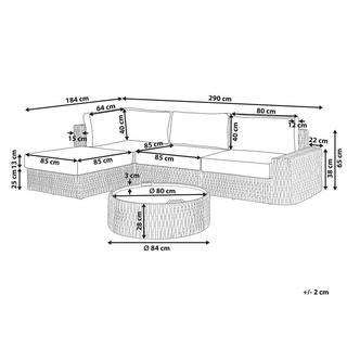 Beliani Salotto da giardino en Rattan sintetico Boho OLIVERI  