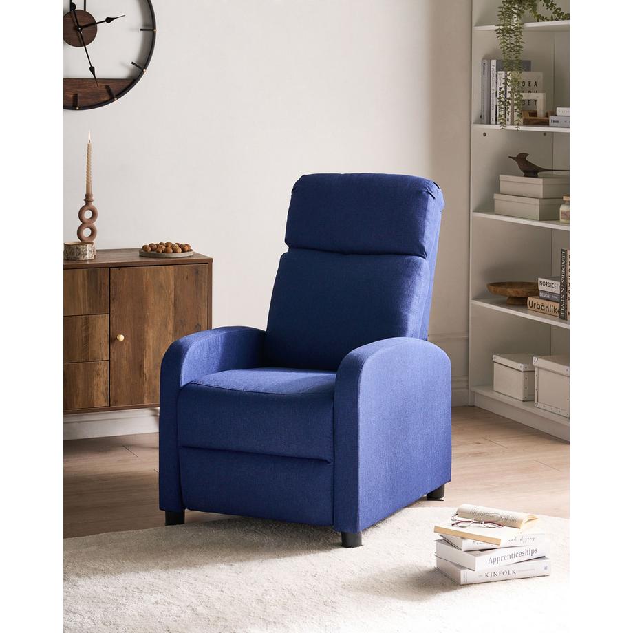 Beliani Fauteuil inclinable en Lin synthétique Traditionnel EMINENCE  